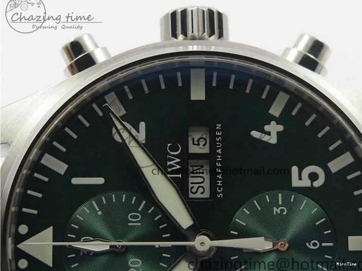 MIROTIME 0509 Pilot Chrono IW377726 ZF 1:1 Best Edition Green Dial on Brown Leather Strap A Trendsetting 7125